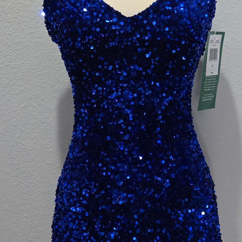 B Smart Royal Blue Small Sequin Mini Dress